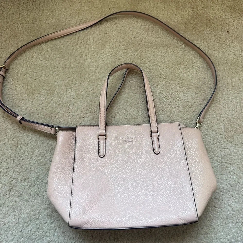 Kate Spade New York Blush Pebbled Leather Satchel Crossbody Bag